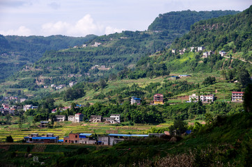 Fototapeta na wymiar Villages in the Mountain Area