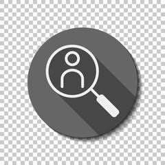 Human secource, search profile. Linear icon, thin outline. flat