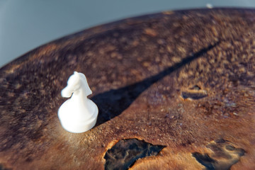 Macro chess piece - horse with defocused background