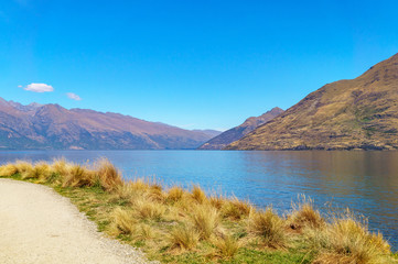 Lake in mountain landscape