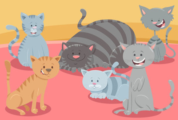 Obraz na płótnie Canvas cute cats or kittens animal characters group