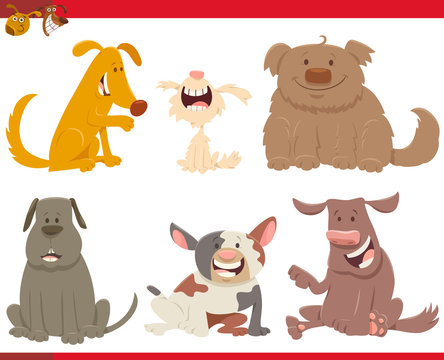 happy dogs or puppies cartoon characters