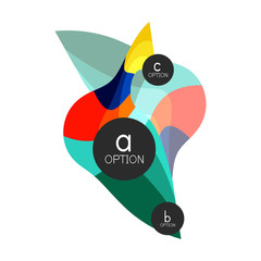 Abstract colorful geometric option infographics design template with sample abc options. Abstract background for business presentation or information banner