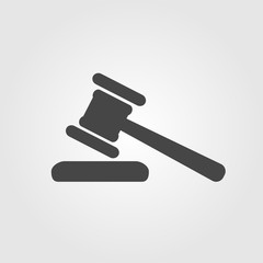 Law icon flat style isolated on background. Law sign symbol for web site and app design.