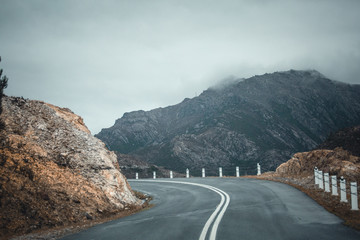 Dark Mountains on Cloudy Day