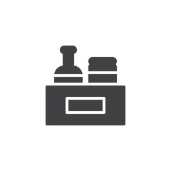 Condiments box vector icon. filled flat sign for mobile concept and web design. simple solid icon. Symbol, logo illustration. Pixel perfect vector graphics