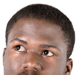 Obraz premium Portrait of young handsome african man isolated on white