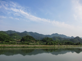 Clearly View of Mountains reflected in the water
