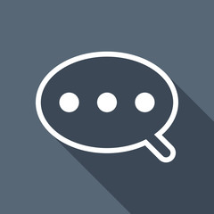 Simple text cloud. Linear, thin outline. White flat icon with lo