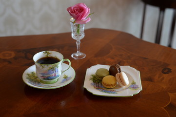 コーヒーとマカロン