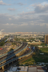 The city's overpass and surrounding environment