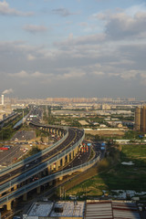 Obraz premium The city's overpass and surrounding environment