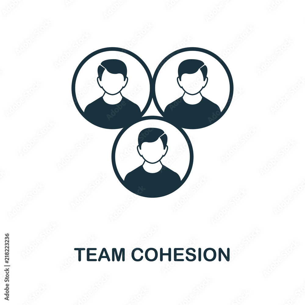 Poster team cohesion icon. monochrome style icon design from project management icon collection. ui. illust