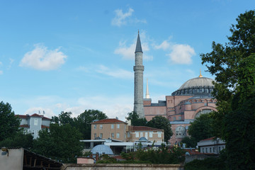 Fototapeta na wymiar Mosque, Cathedral and Museum Hagia Sophia in the historical center of Istanbul. 
