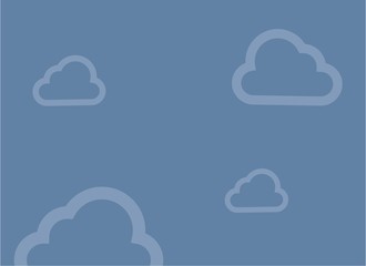 simple clouds background template vector