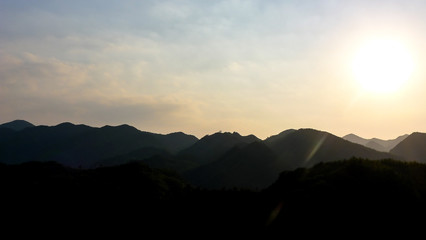 View of Mountains in the Sunlight