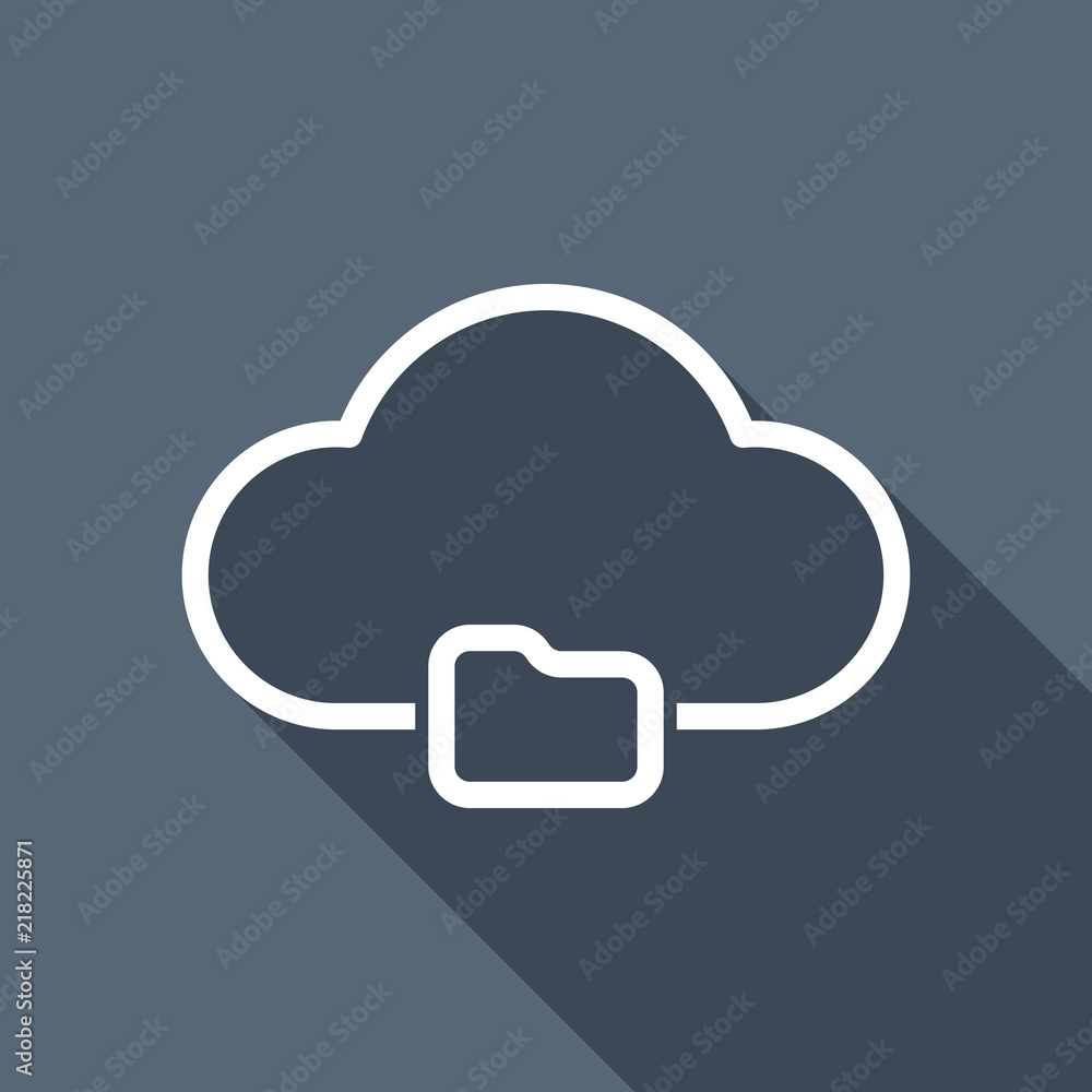 Poster outline simple cloud and folder. linear symbol with thin outline