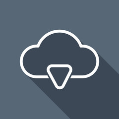 outline cloud download simple icon. linear symbol with thin outl