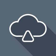 outline upload simple cloud icon. linear symbol with thin outlin