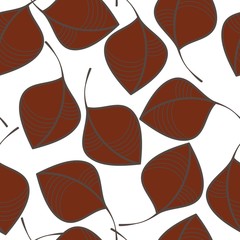 Seamless pattern with a motif of leaves