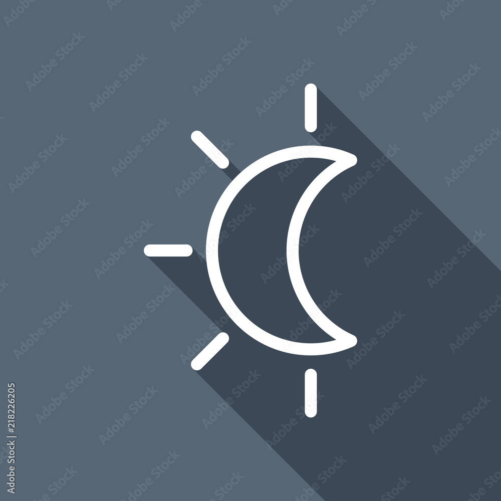 Poster eclipse. simple linear icon with thin outline. white flat icon w