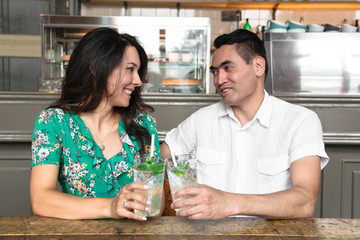 Women and man looking into each others eyes