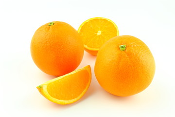 fresh orange fruits isolated on a white background
