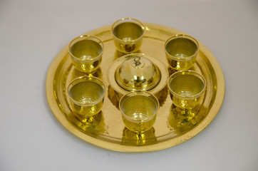 Golden Turkish Coffee Set