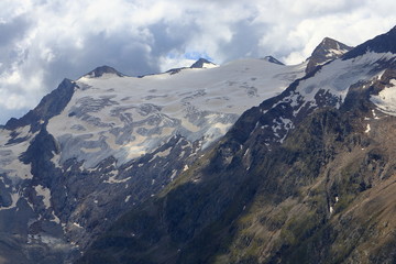 Glacial ice in the high mountains of the Ötztal in Tyrol, Austria.