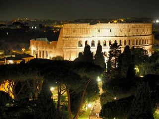 Fototapeta na wymiar Coliseum, trip, Rome, Italy, monument, light