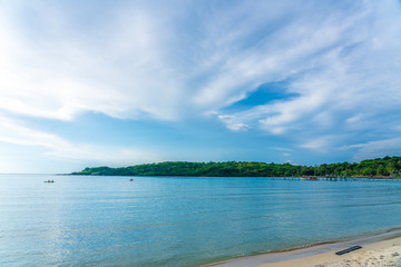 Beautiful Tropical Beach blue ocean background Summer view Sunshine at Sand and Sea Asia Beach Thailand Destinations 