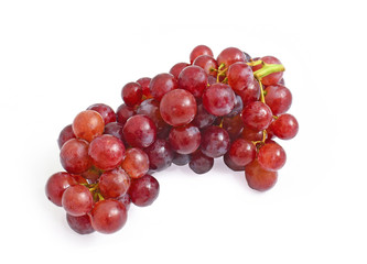 red grapes isolated on white background.