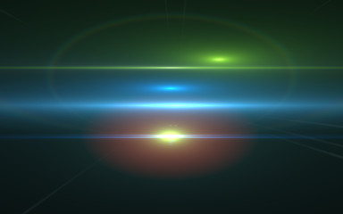 Obraz premium Lens Flare light over black background. Easy replacement composite layer in screen mode.Abstract of lighting for background