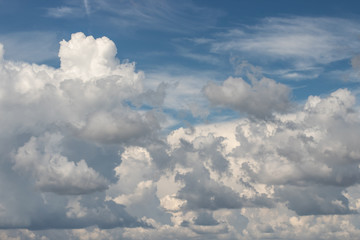 cumulus clouds before the rain