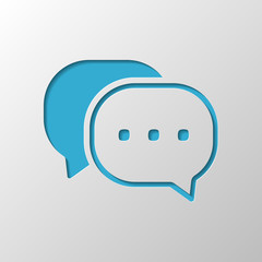 Naklejka premium chat icon. Paper design. Cutted symbol with shadow