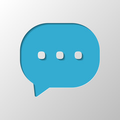 Fototapeta premium chat icon. Paper design. Cutted symbol with shadow