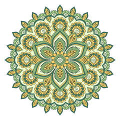 Ethnic ornamental mandala. Decorative design element. Hand drawn vector illustration