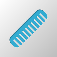 comb, hairbrush. simple silhouette. Paper design. Cutted symbol