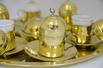 Golden Turkish Coffee Set