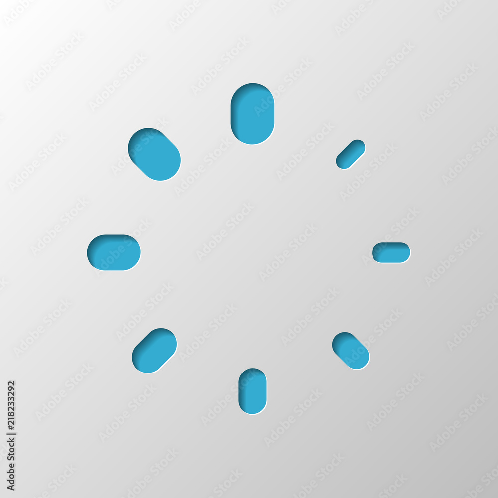 Poster simple loading symbol. paper design. cutted symbol with shadow