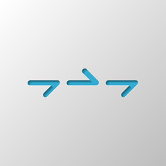 Few arrows, same direction. Linear, thin outline. Paper design.