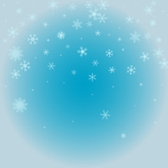 Naklejka na ściany i meble Winter pattern with crystallic snowflakes. Christmas background. Vector.