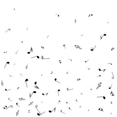 black music notes isolated on white background. Vector illustration