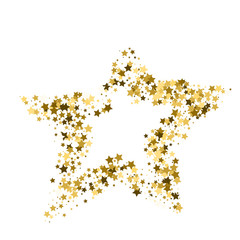 Golden star vector banner. Simple form. Template , card, vip, exclusive, certificate, gift luxury privilege voucher store present shopping