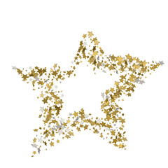 3d Golden star vector banner. Simple form. Template , card, vip, exclusive, certificate, gift luxury privilege voucher store present shopping