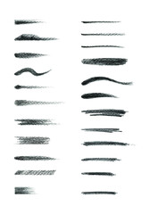 Vector Set of real artistic brush strokes. Brushes included in palette