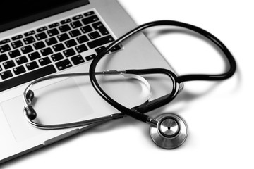 Stethoscope on a Laptop