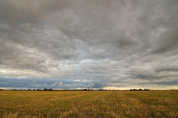 Clouds over the field.