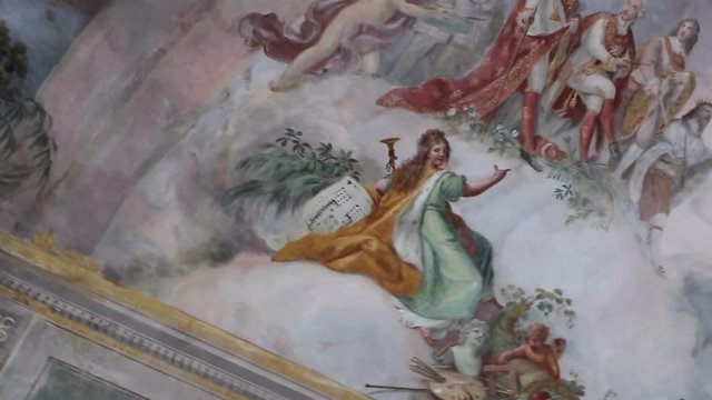 Frescoed rooms (to be restored) in Royal Palace of Carditello, Caserta