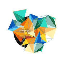 Vector 3d triangle abstract background